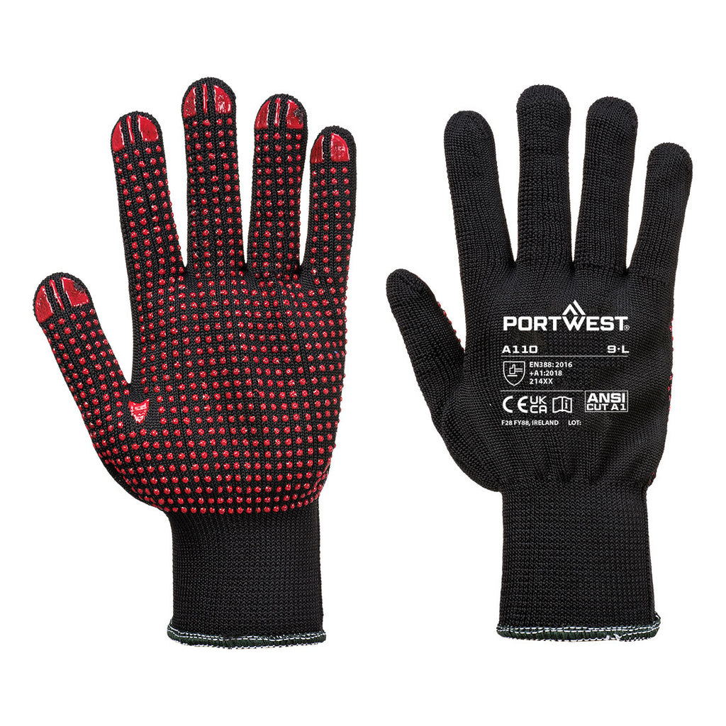 Portwest (A110) Grip  13 PVC Dotted Glove (Pack of 12)