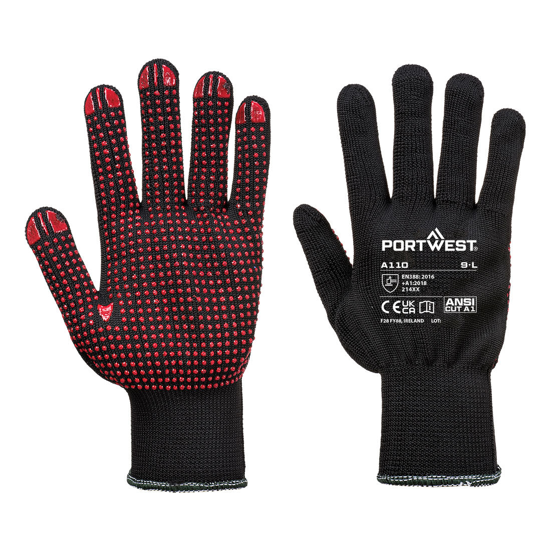Portwest (A110) Grip  13 PVC Dotted Glove