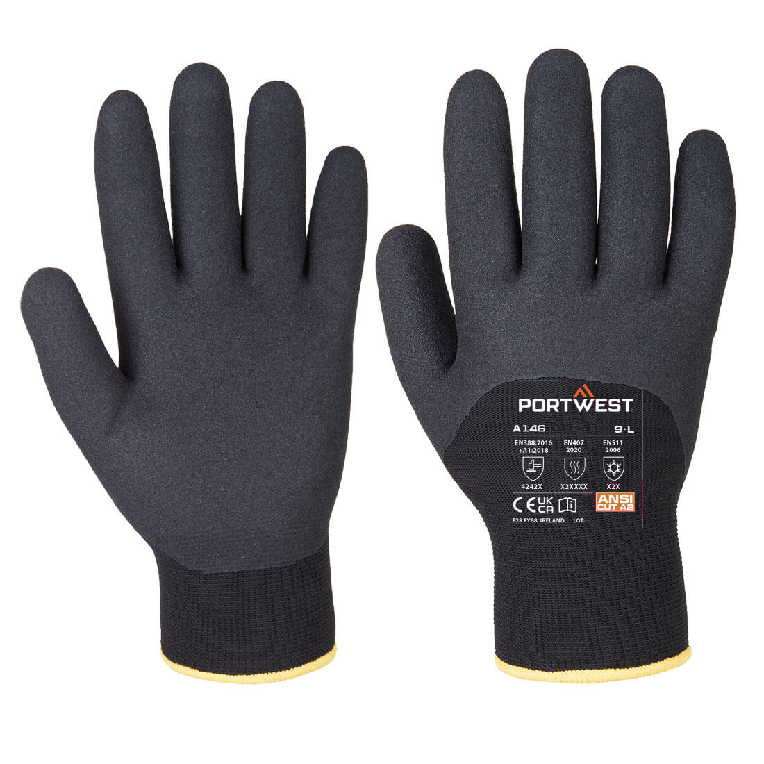 Portwest (A146) Cold 15 Nitrile Sandy 3/4 Dipped Glove