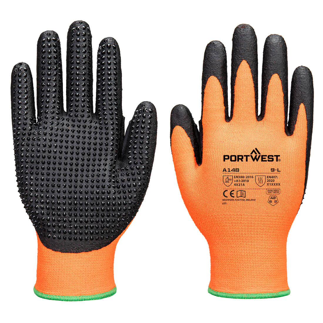 Portwest (A148) Grip 13 Nitrile High Dotted Glove