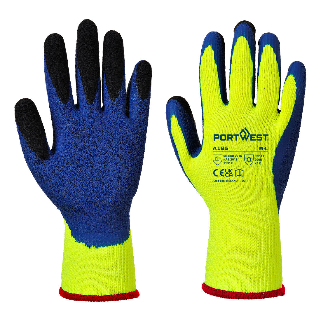 Portwest (A185) Cold 7 Latex Crinkle Finger Dipped Glove