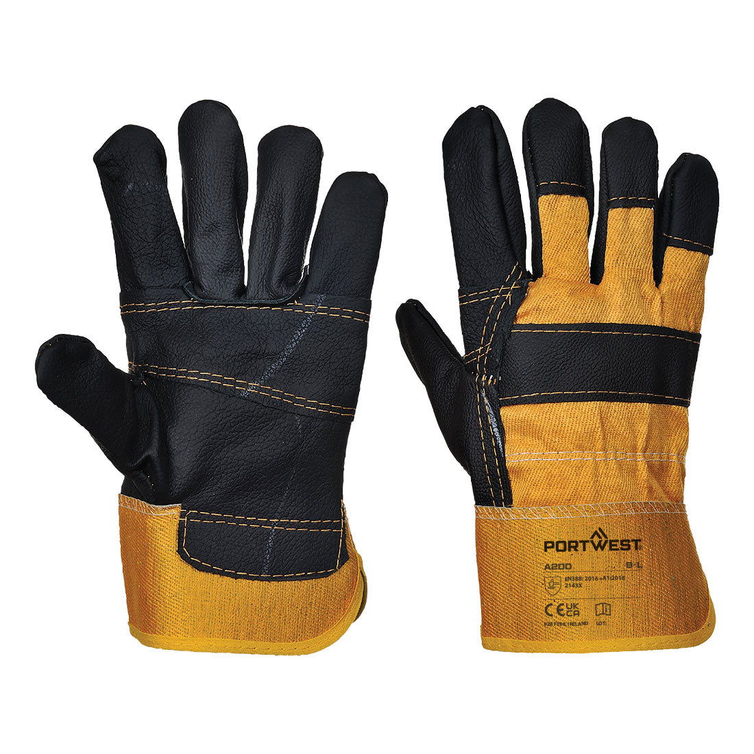 Portwest (A200) Leather Rigger 270 Cow Grain Palm Bar Glove