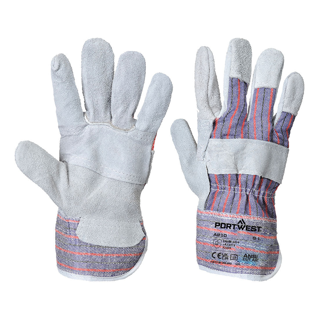 Portwest (A210) Leather Rigger 260 Cow Split Palm Bar Glove