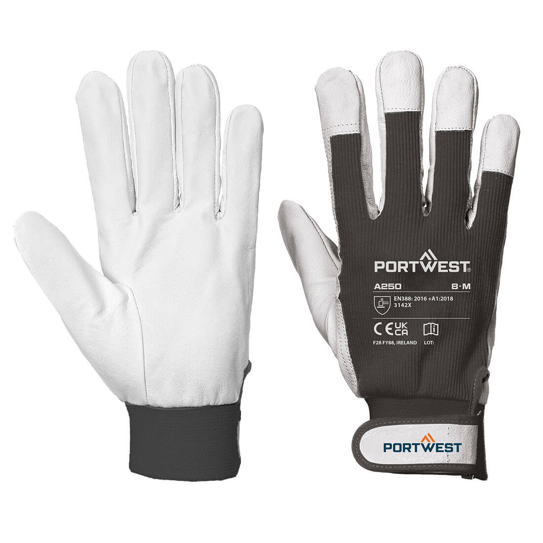 Portwest (A250) Leather 110 Grain Palm Mechanical Glove