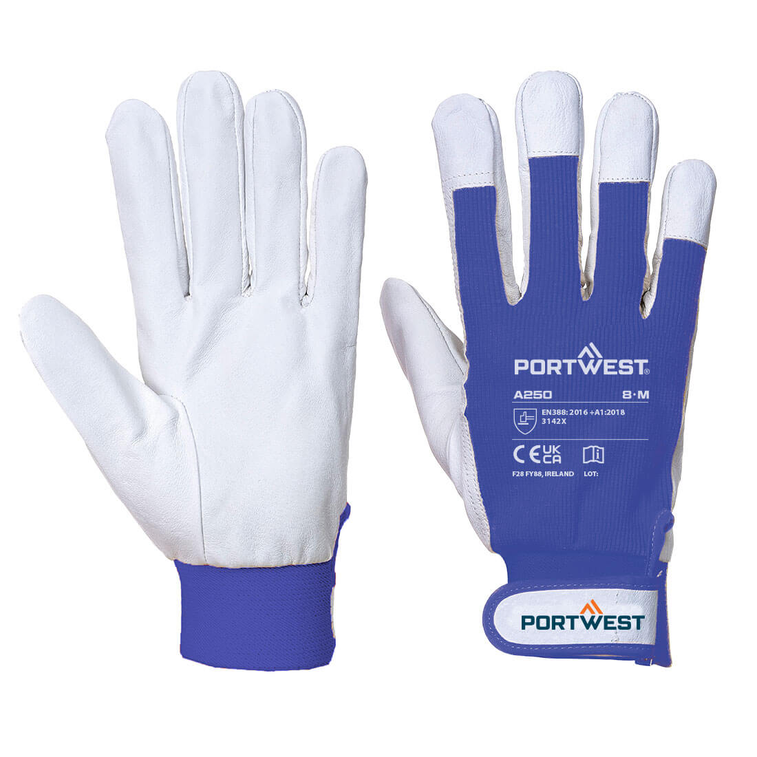 Portwest (A250) Leather 110 Grain Palm Mechanical Glove