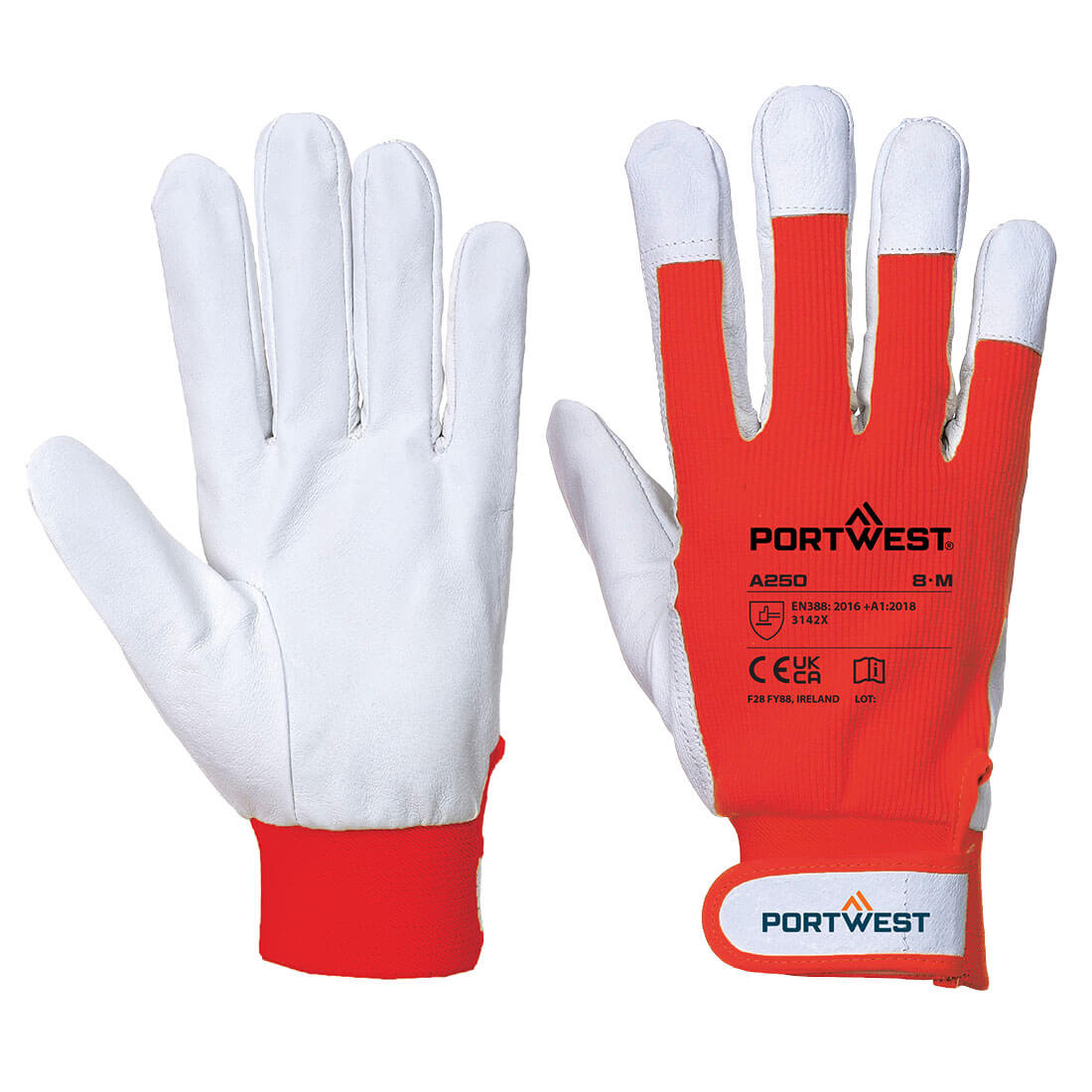 Portwest (A250) Leather 110 Grain Palm Mechanical Glove
