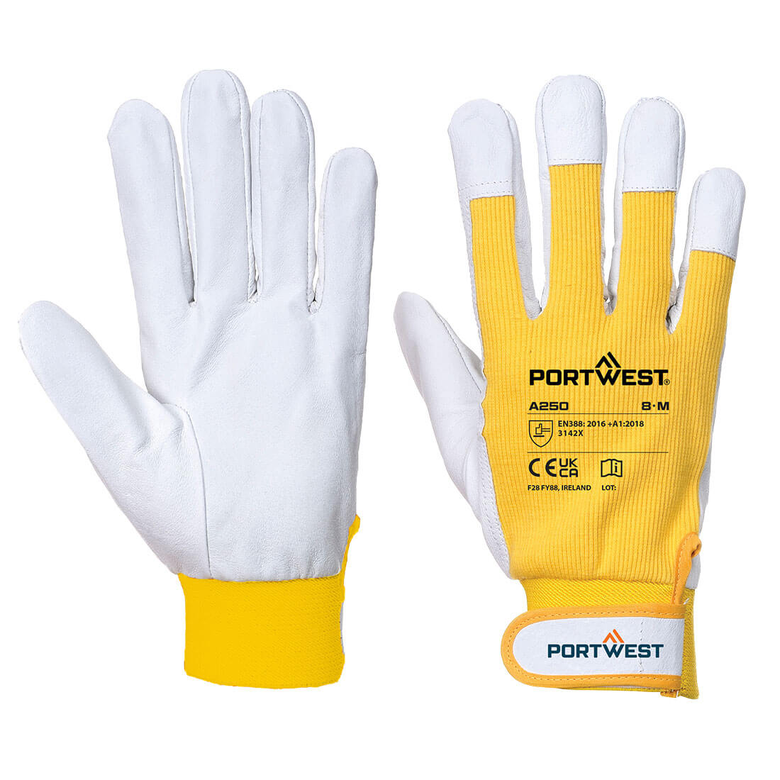 Portwest (A250) Leather 110 Grain Palm Mechanical Glove