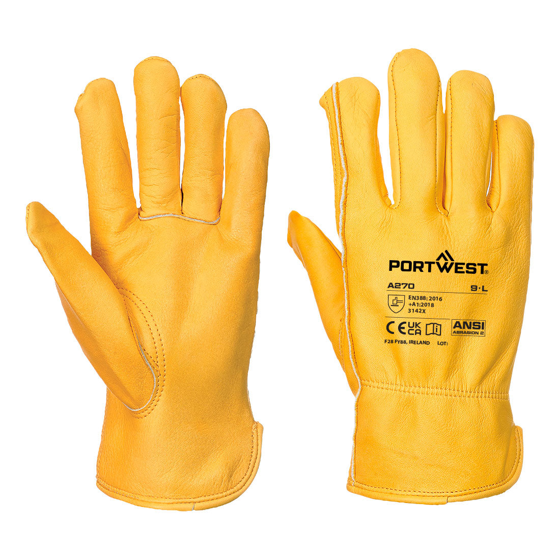 Portwest (A270) Leather Driver 100 Cow Grain Glove