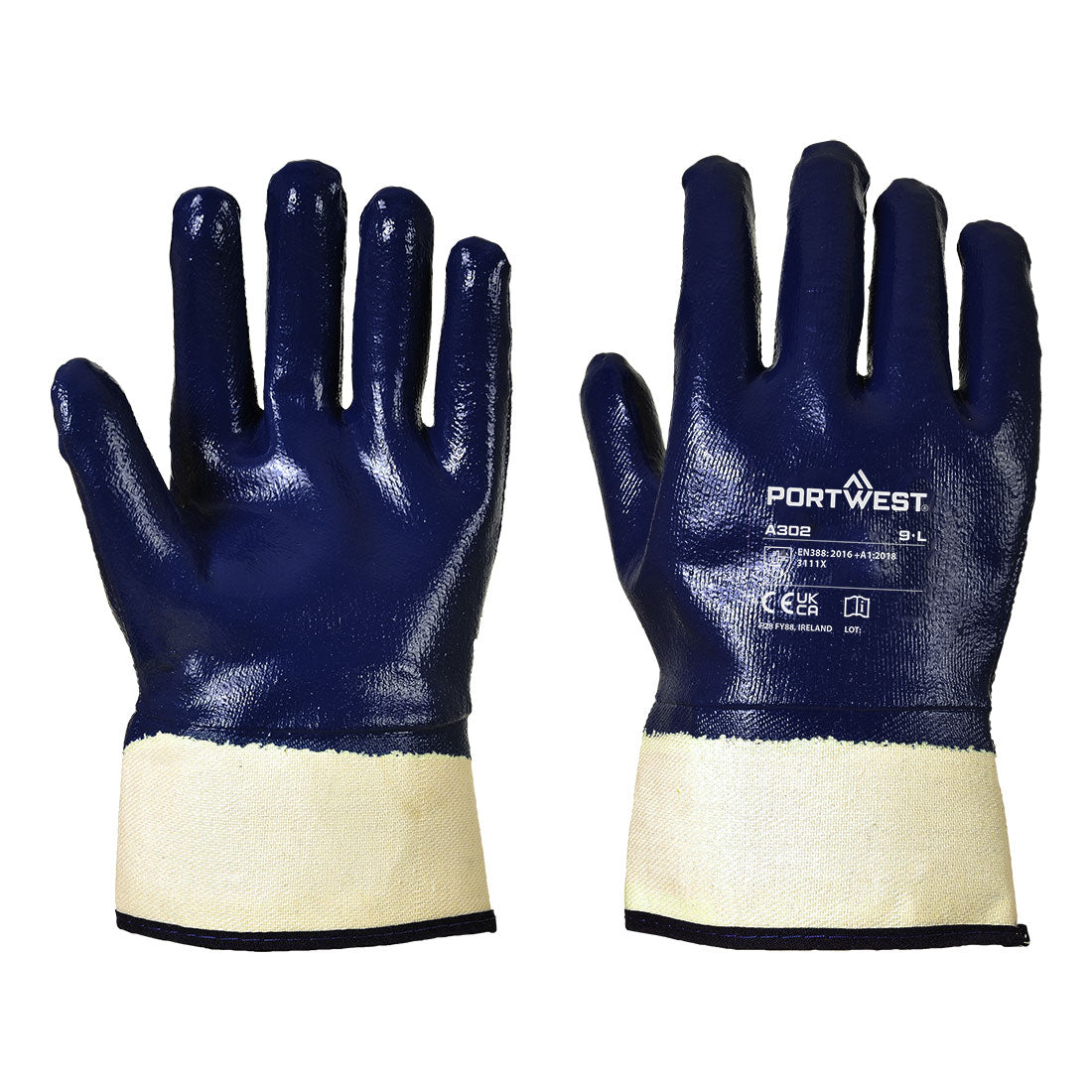 Portwest (A302) Grip Nitrile Fully Dipped Safety Cuff