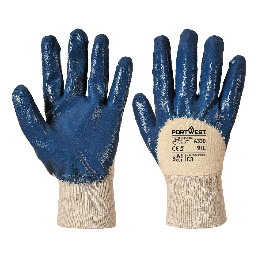 Portwest (A330) Grip 12 Nitrile Light Knitwrist Glove