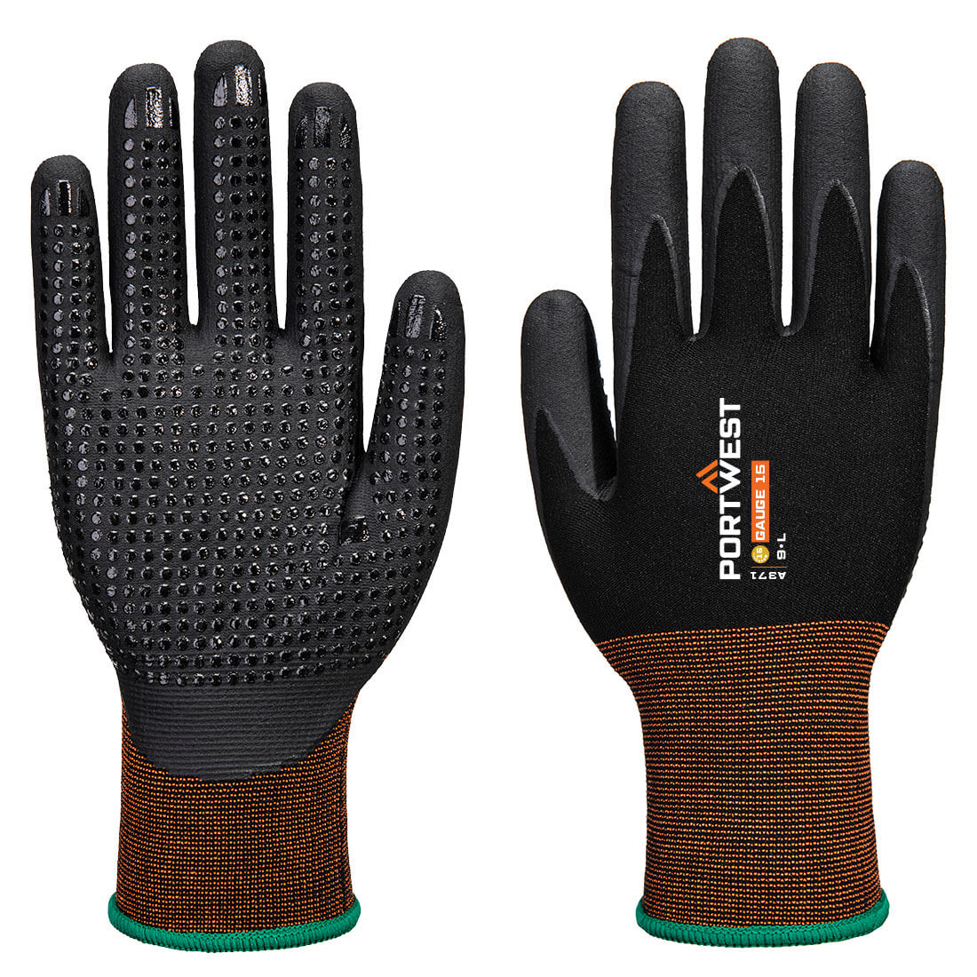 Portwest (A371) GP Grip 15 Nitrile Micro Foam Dotted Glove