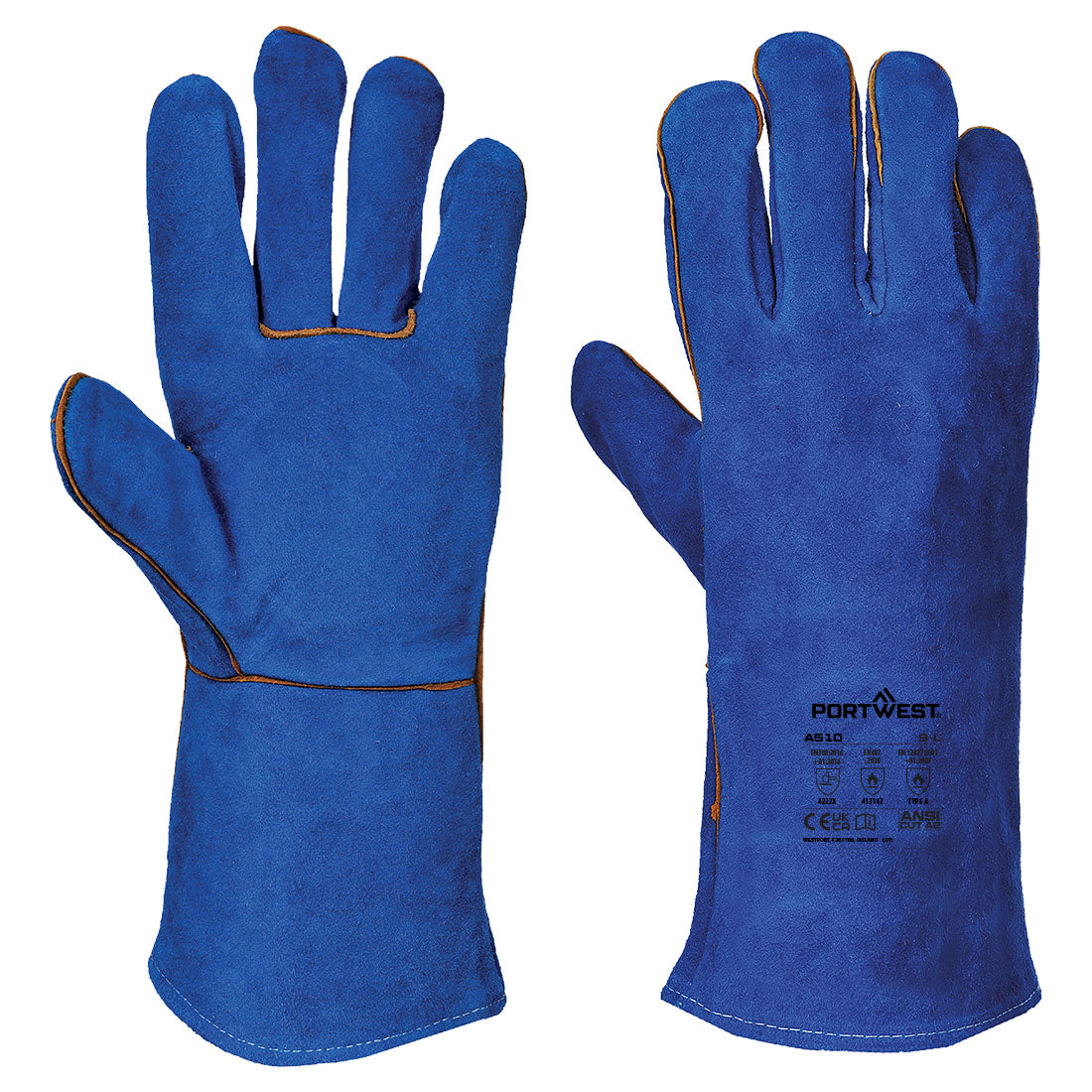 Portwest (A510) Welders 210 Split Leather Blue Gauntlet