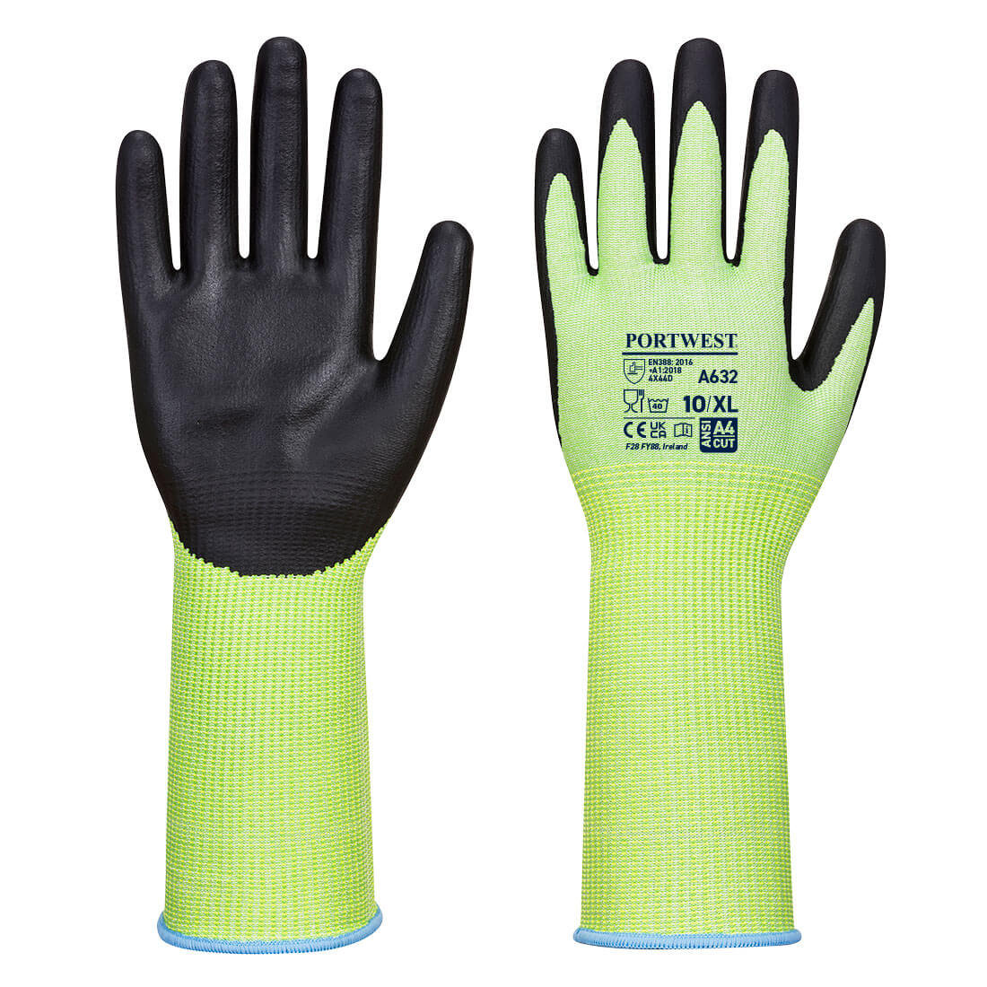 Portwest (A632) Cut D13 Nitrile Green Long Cuff Glove