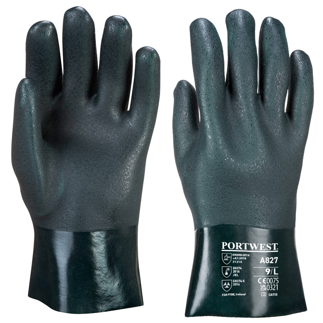 Portwest (A827) Chem 270 PVC Double Dipped Gauntlet