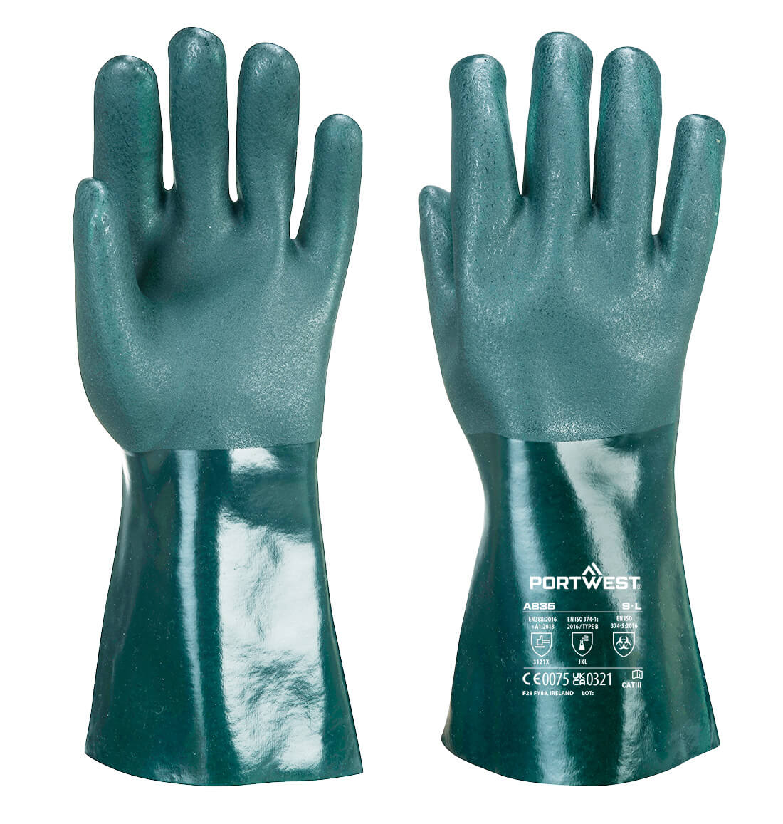 Portwest (A835) Chem 350 PVC Double Dipped Gauntlet