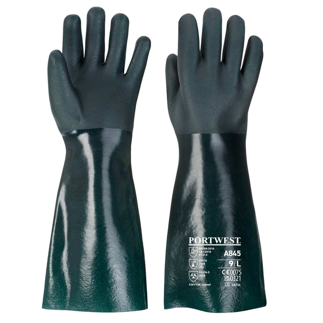 Portwest (A845) Chem 450 PVC Double Dipped Gauntlet