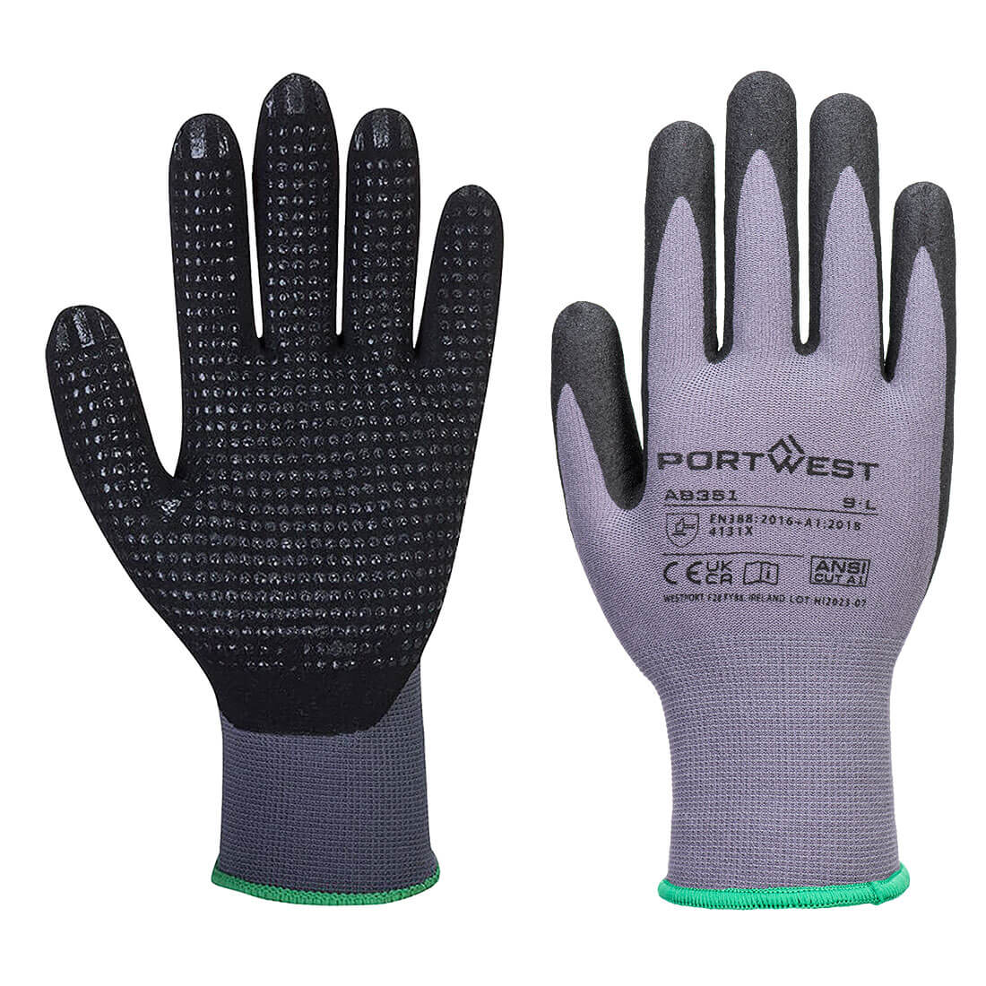 Portwest (AB351) Grip 15 Nitrile Sandy Dotted Essential Multipack (Pk12)