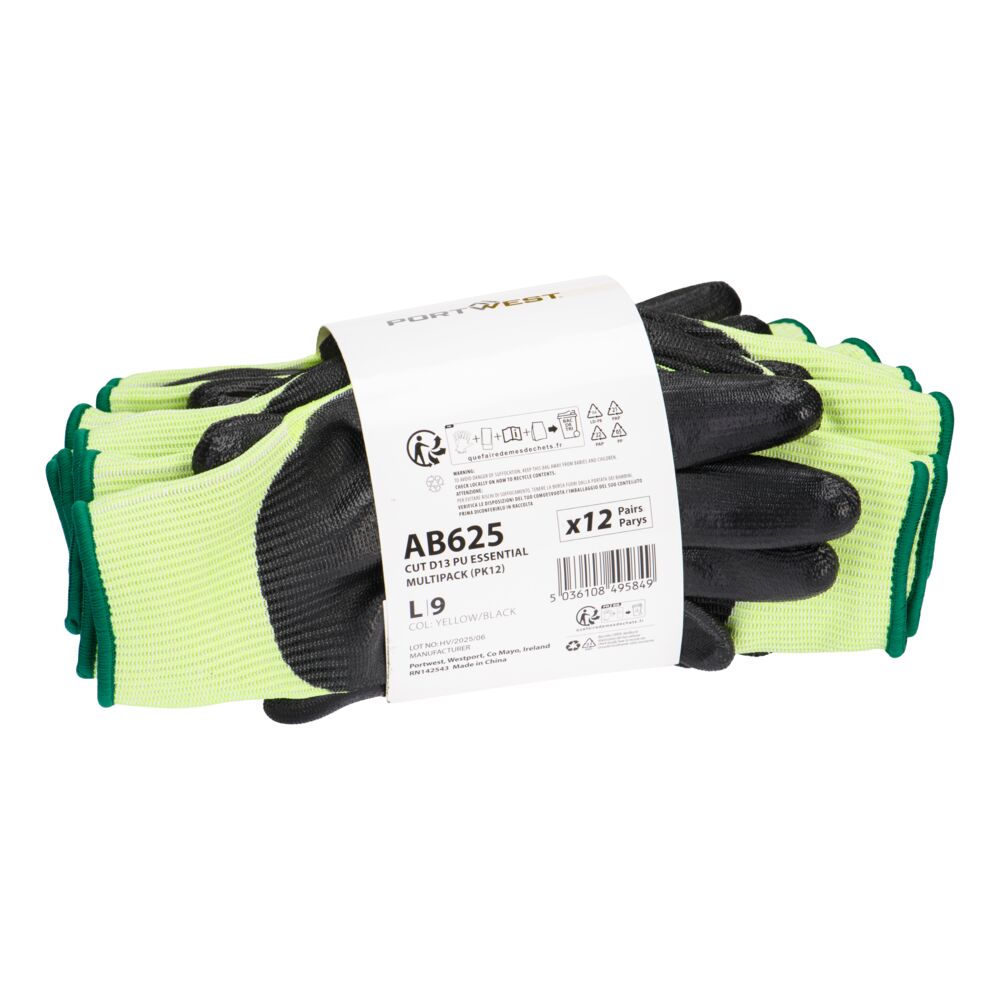 Portwest (AB625) Cut D13 PU Essential Multipack (PK12)