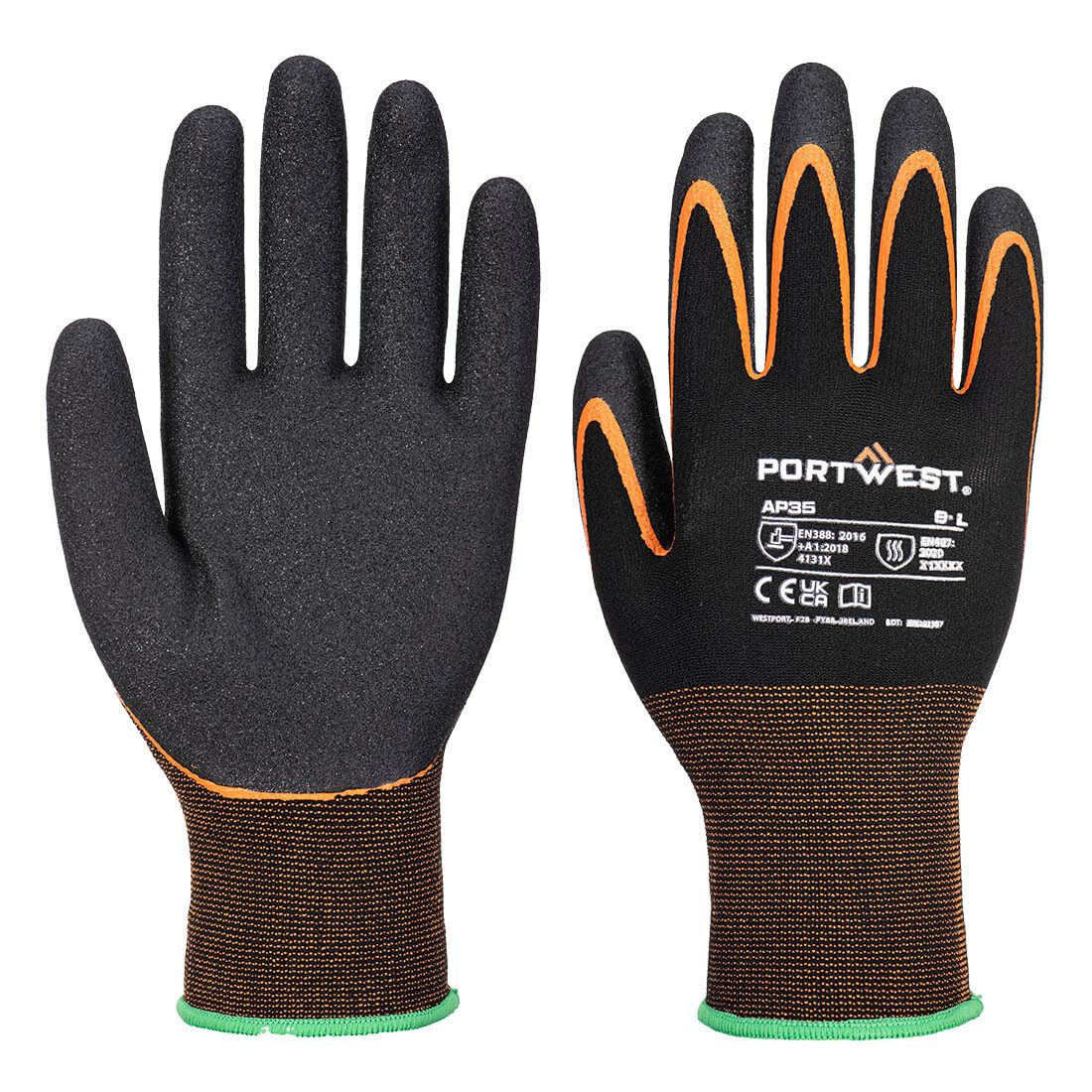 Portwest (AP35) Grip 15 Nitrile Double Palm Glove