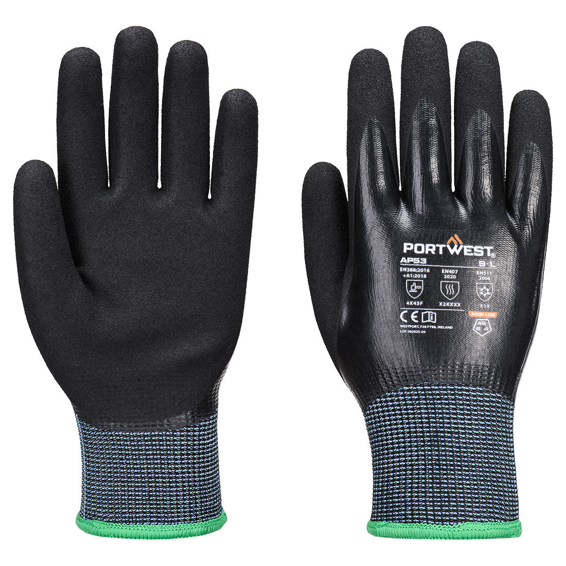 Portwest (AP53) Cold F15 Nitrile Aqua Cut Glove