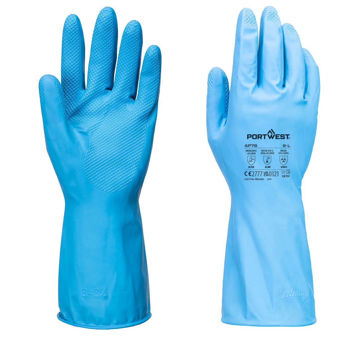 Portwest (AP76) FD Chemical B Latex Light Gauntlet (Pk12)