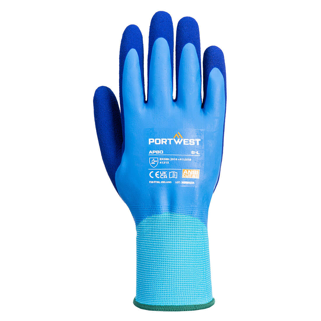 Portwest (AP80) Grip 13 Latex Foam Aqua Glove