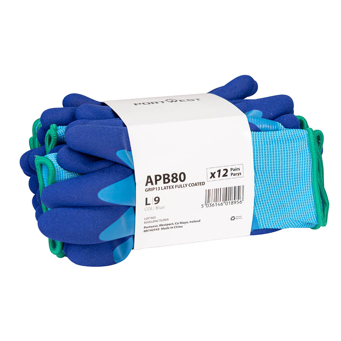 Portwest (APB80) Grip 13 Latex Foam Essential Multipack (Pk12)