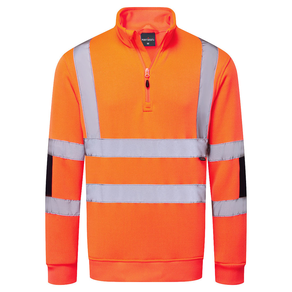 Portwest (B314) Hi-Vis Knit  1/2 Zip Sweatshirt