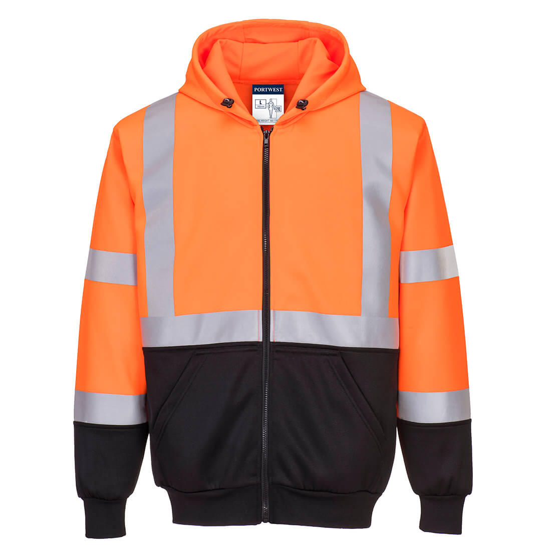 Portwest (B315) Hi-Vis Contrast Zipped Hoodie