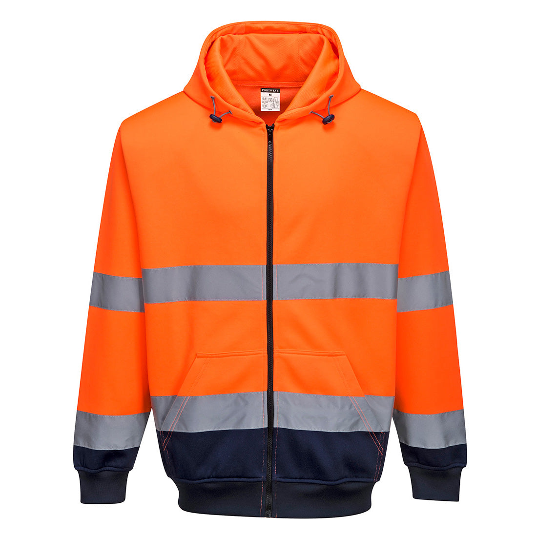 Portwest (B317) Hi-Vis Contrast Zipped Hoodie