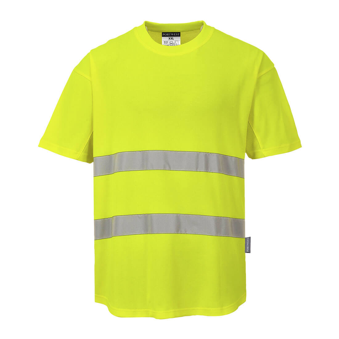 Portwest (C394) Hi-Vis Cotton Comfort Mesh Insert T-Shirt S/S