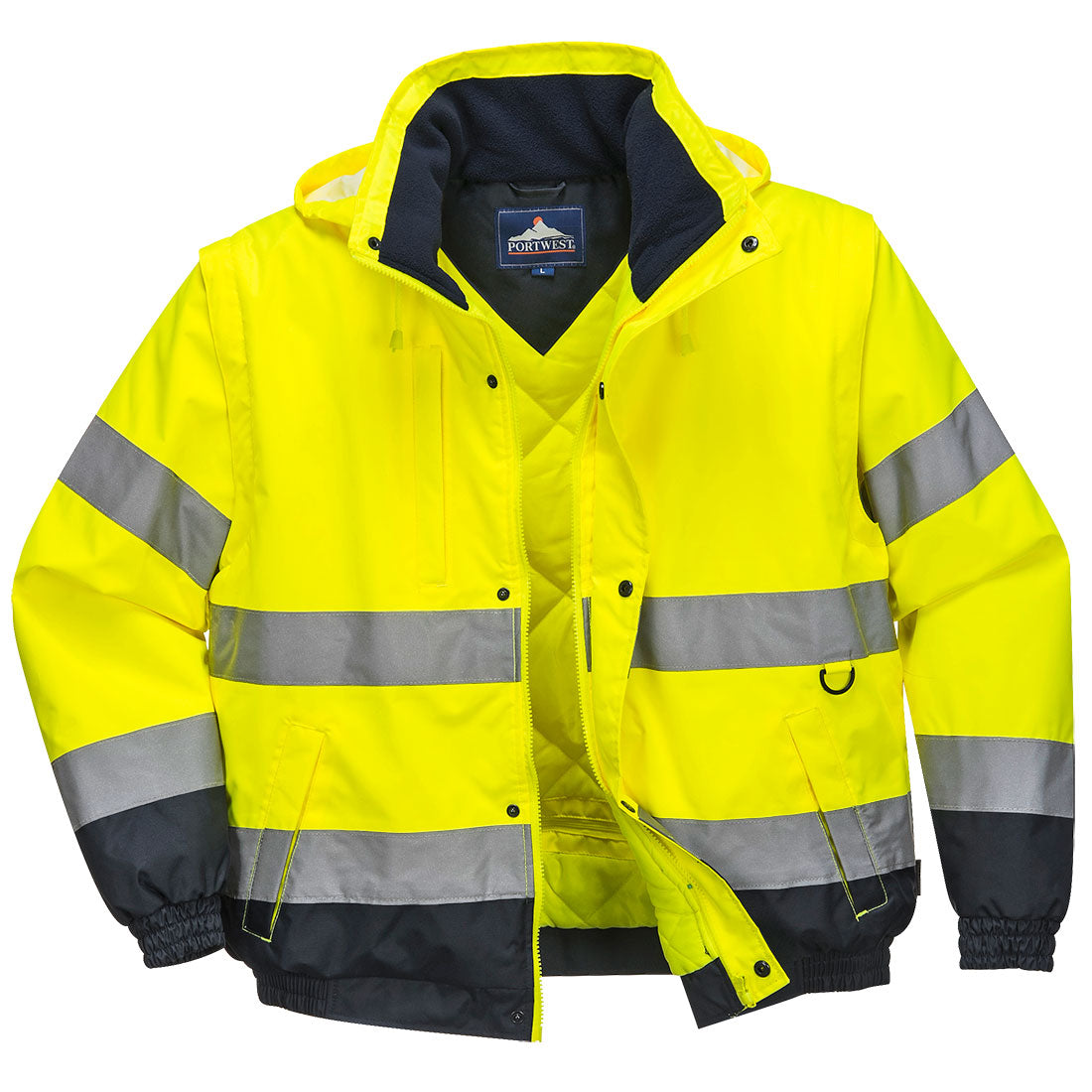 Portwest (C468) Hi-Vis 2-in-1 Contrast Bomber Jacket