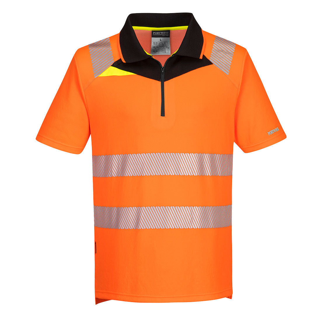 Portwest (DX412) DX4 Hi-Vis Zip Polo Shirt S/S