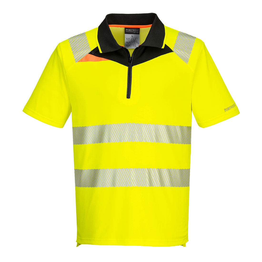 Portwest (DX412) DX4 Hi-Vis Zip Polo Shirt S/S