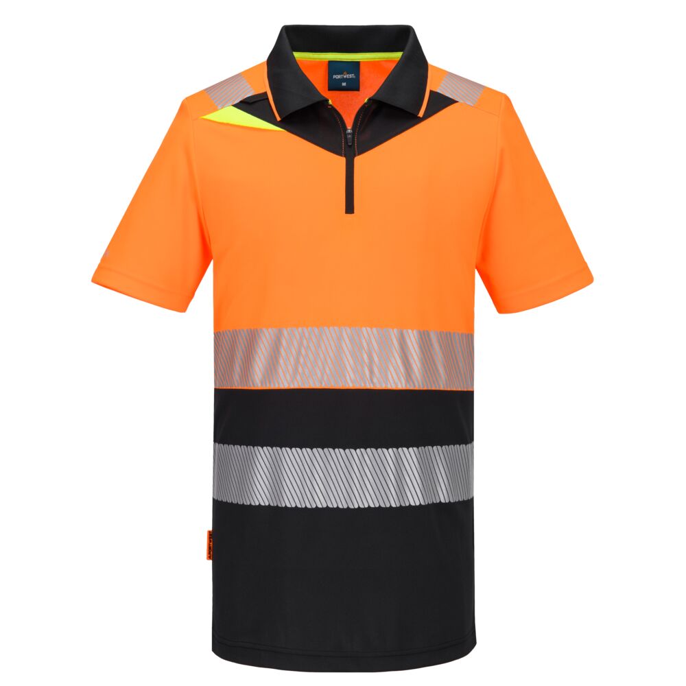 Portwest (DX435) DX4 Hi-Vis Zip Class 1 Polo Shirt S/S