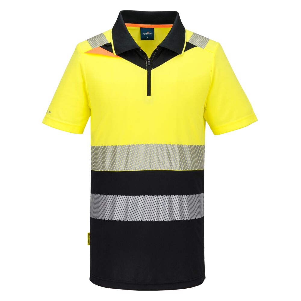 Portwest (DX435) DX4 Hi-Vis Zip Class 1 Polo Shirt S/S
