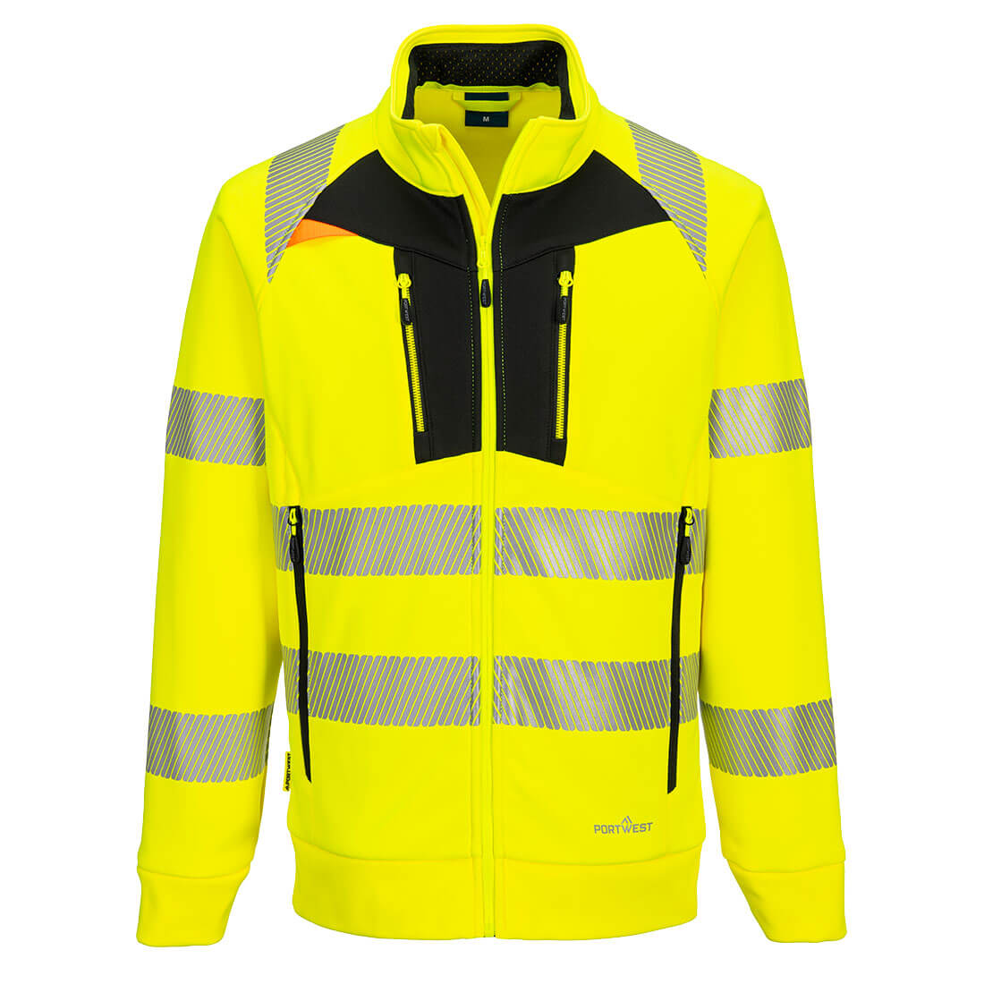Portwest (DX477) DX4 Hi-Vis Funnel Neck Zipped Sweatshirt