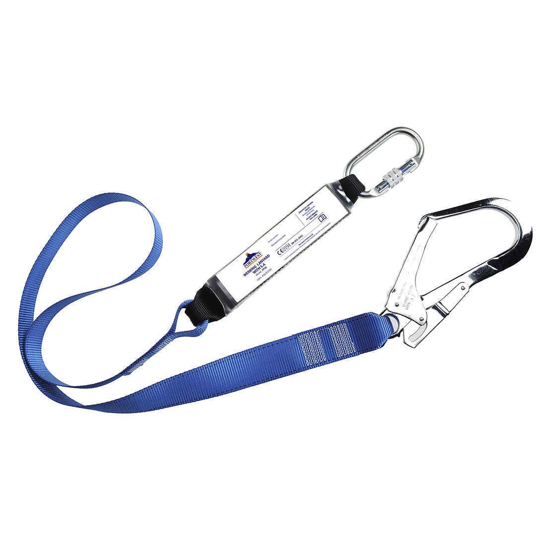 Portwest (FP50) Single Webbing 1.8m Lanyard With Shock Absorber