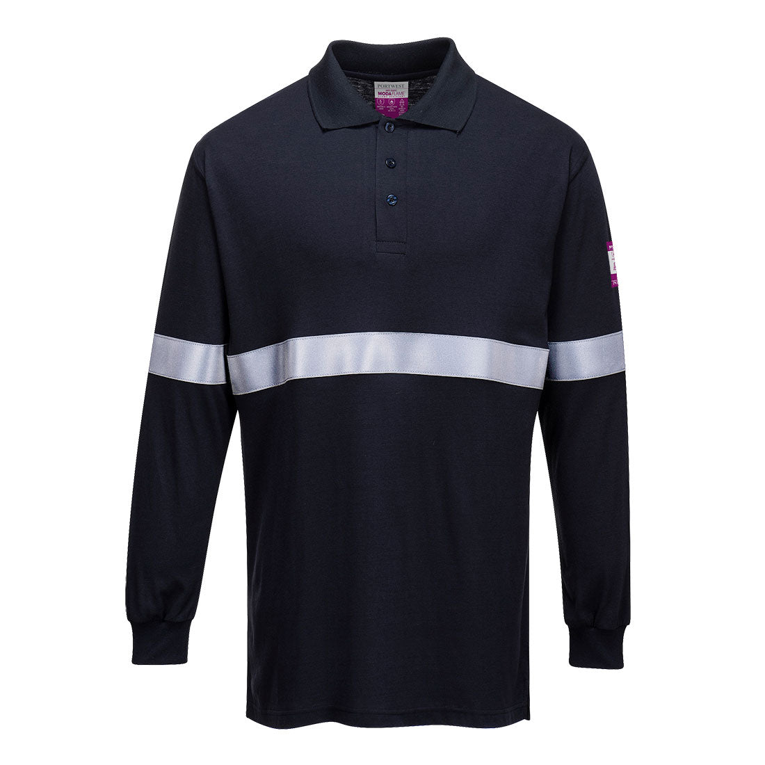 Portwest (FR03) Modaflame Knit FR Long Sleeve Polo Shirt
