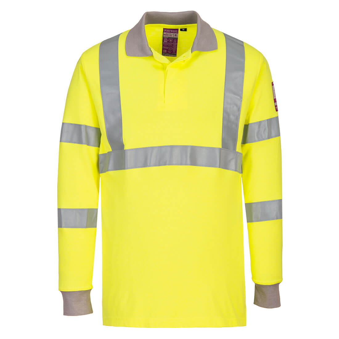 Portwest (FR77) Modaflame Knit Hi-Vis FR Long Sleeve Polo Shirt