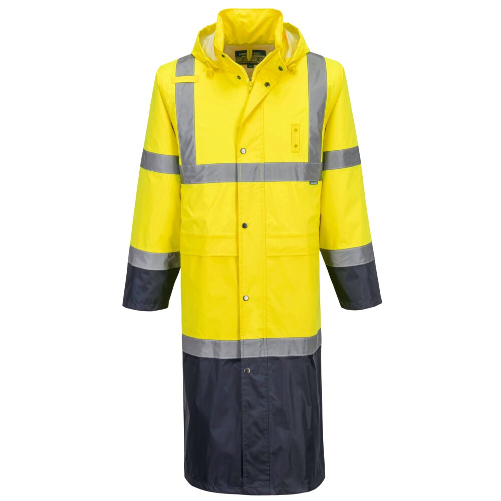 Portwest (H446) Hi-Vis Contrast Raincoat 122cm