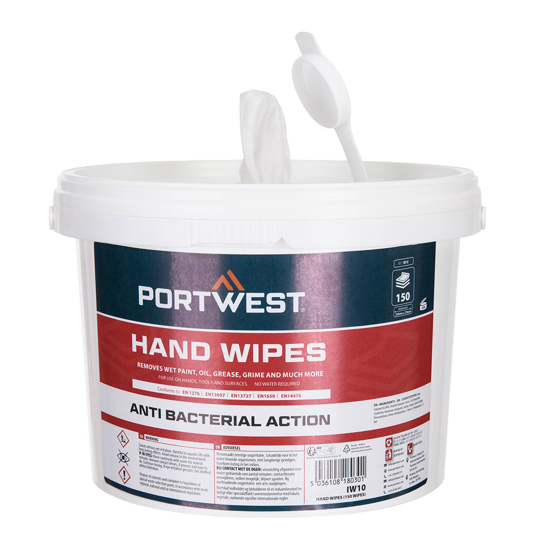 Portwest (IW10) Hand Wipes (150 Wipes)