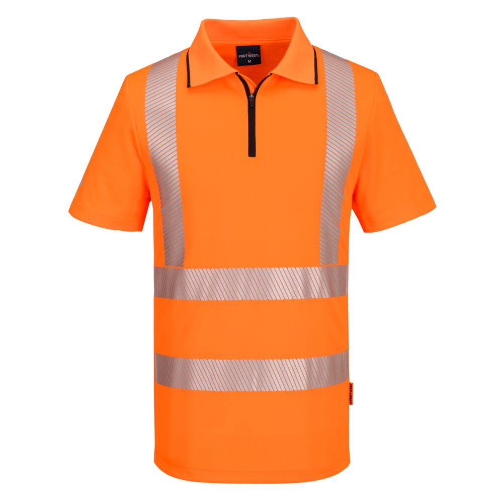 Portwest (KX302) KX3 Sport Hi-Vis Zip Polo Shirt S/S