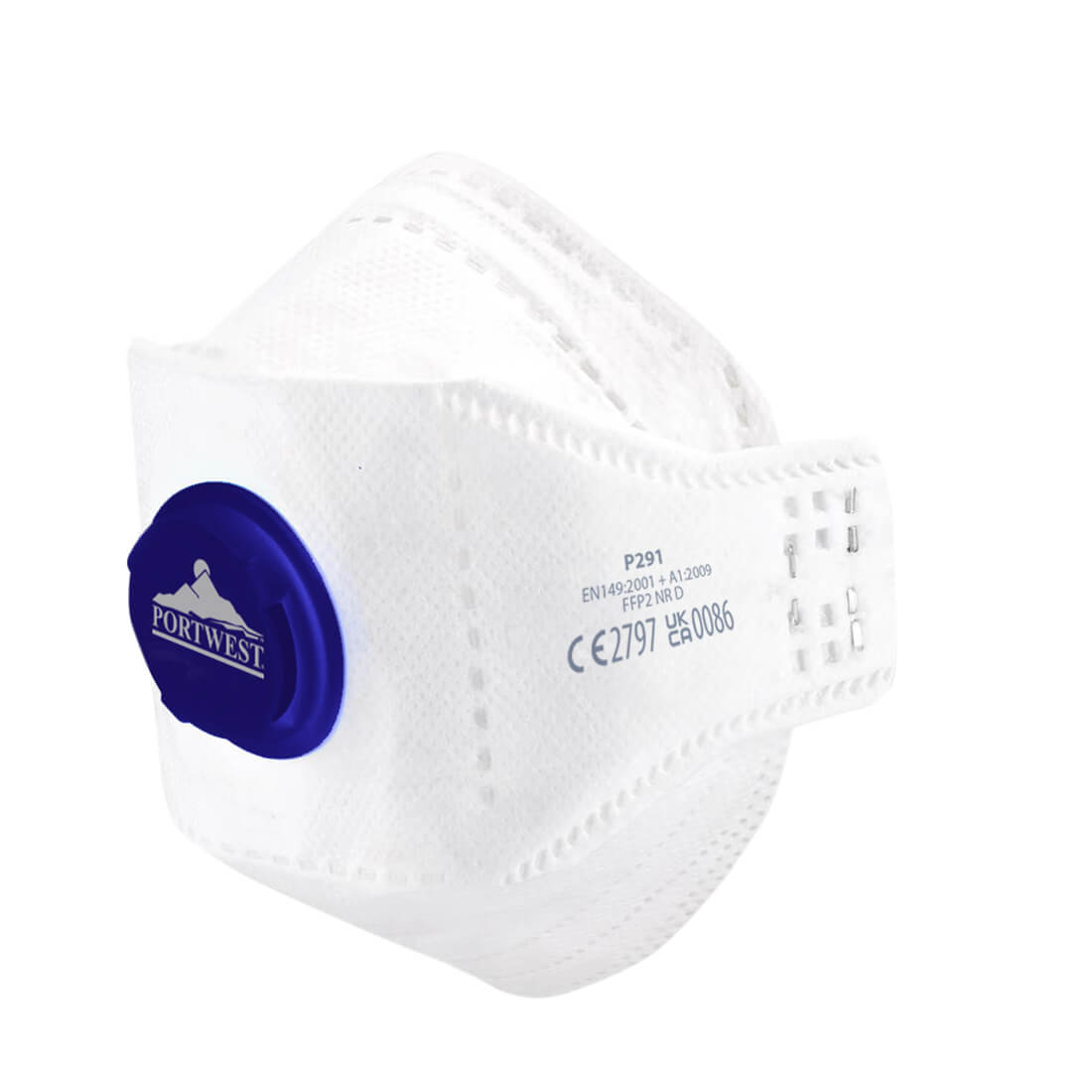 Portwest (P291) EAGLE FFP2 Valved Dolomite Fold Flat Respirator (Pk10)