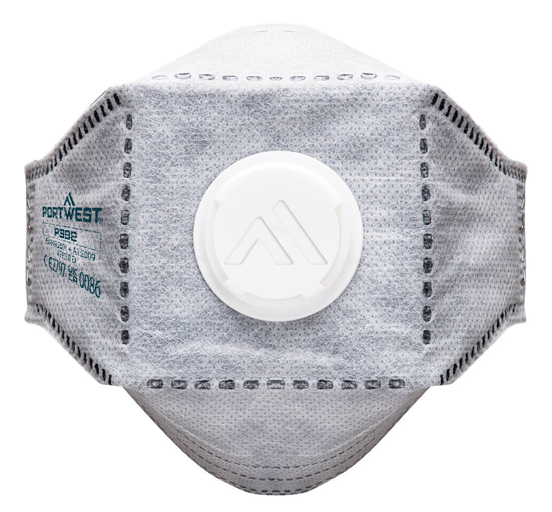 Portwest (P392) EAGLE FFP3 Valved Carbon Fold Flat Respirator (Pk10)