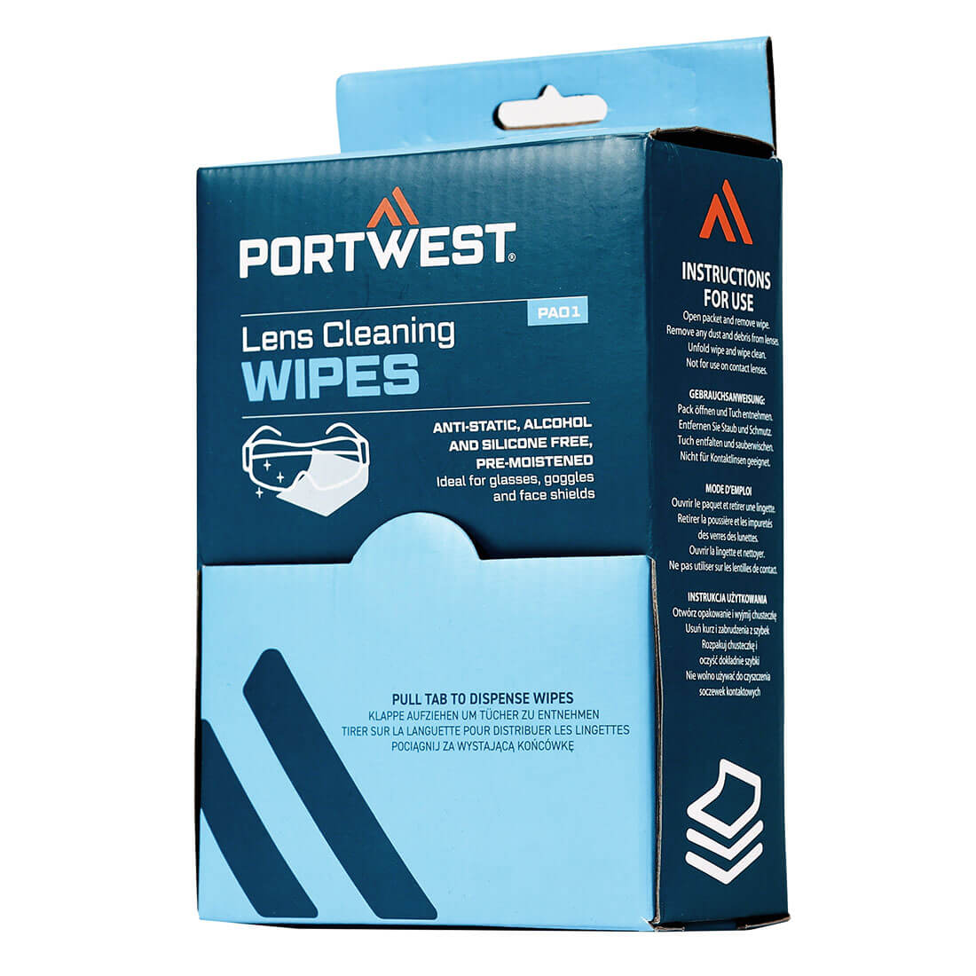 Portwest (PA01) Lens Cleaning Wipes (100 towelettes)