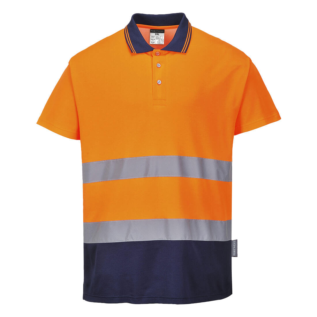 Portwest (S174) Hi-Vis Cotton Comfort Contrast Polo Shirt S/S
