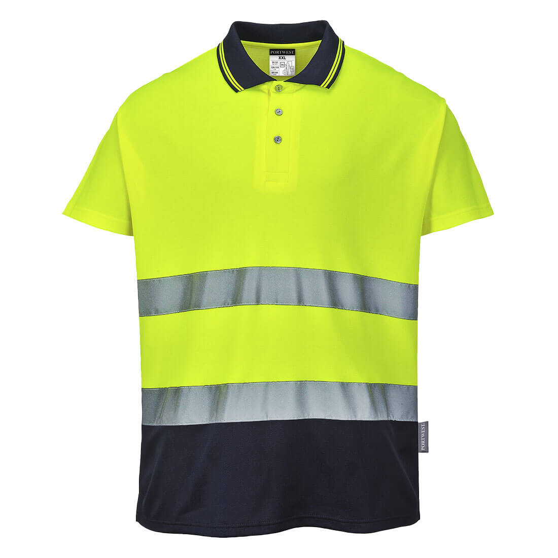 Portwest (S174) Hi-Vis Cotton Comfort Contrast Polo Shirt S/S
