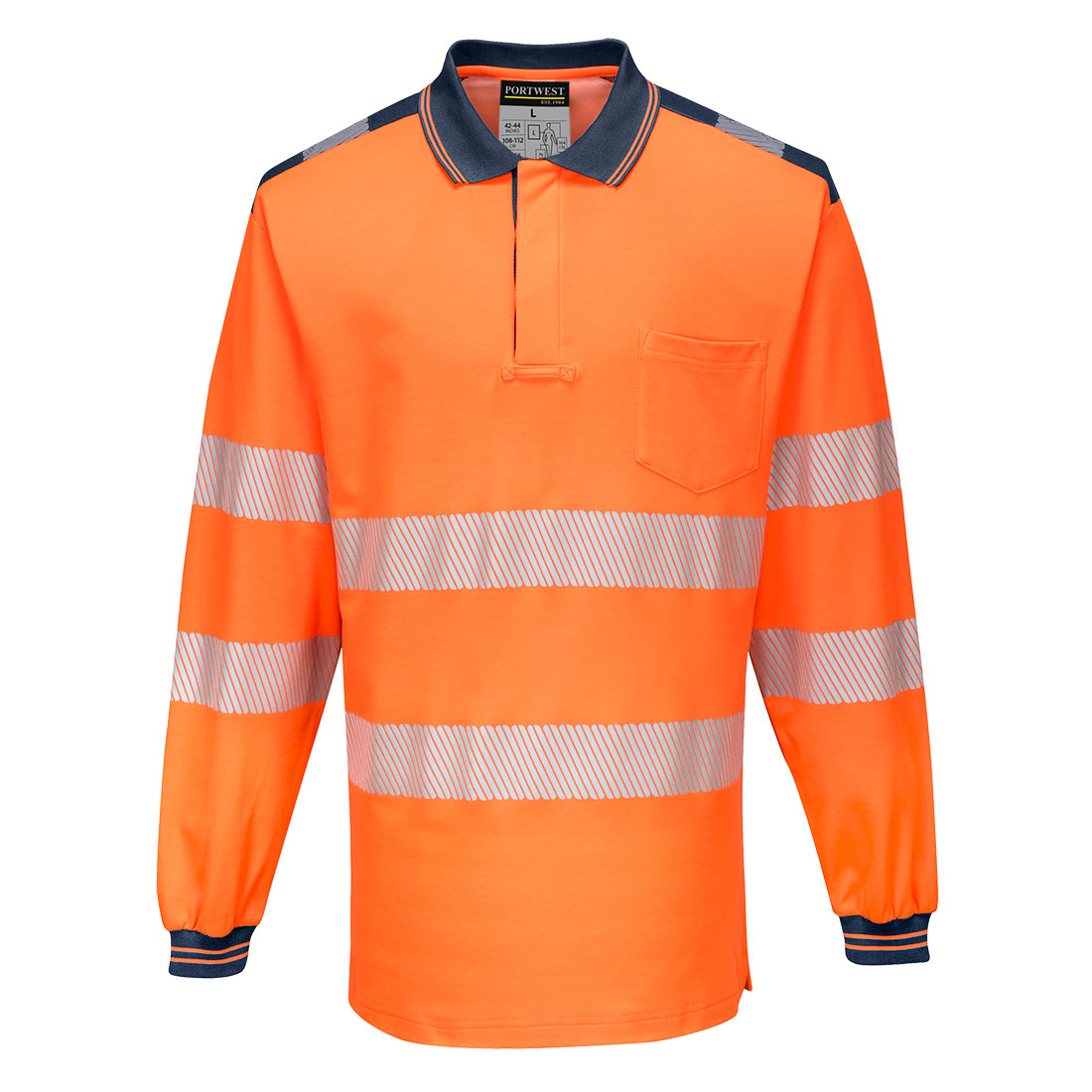 Portwest (T184) PW3 Hi-Vis Cotton Comfort Polo Shirt L/S
