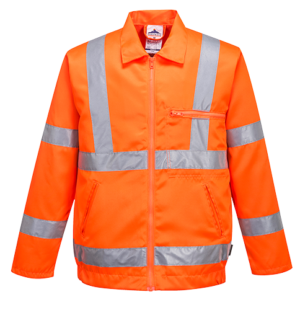 (RT40) Orange Hi-Vis Poly Cotton Jacket RIS